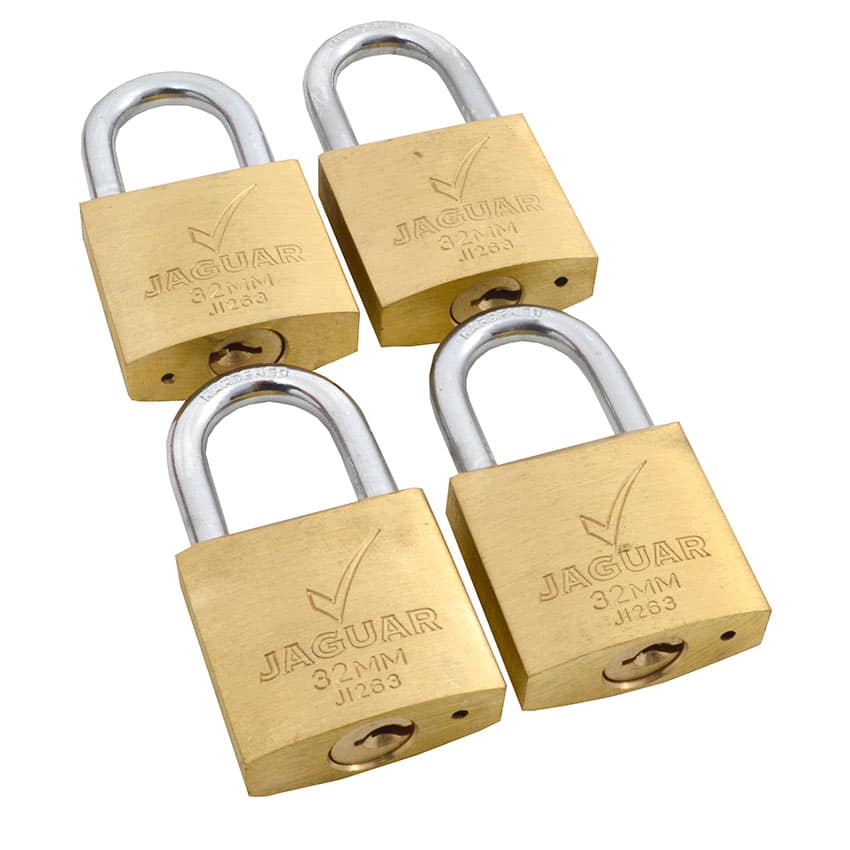 JAGUA BRASS PADLOCK 38 MM ( 4 PACK )