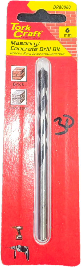 Drill bit massonery 6mm Tork Craft