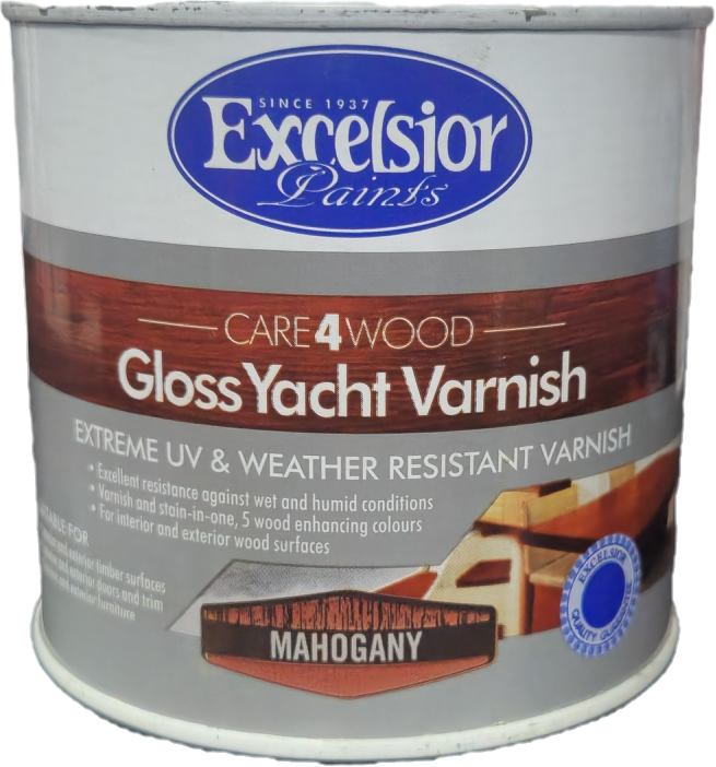 EXCELSIOR PAINTS GLOSS YACHT VARNISH ( MAHOGANY ) 5L