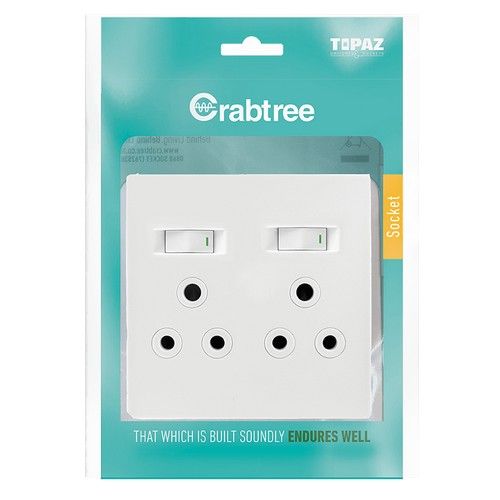 4 X 4 PLUG POINT DOUBLE CRABTREE WHITE